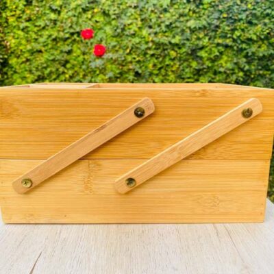 Bamboo 2 tiers adjustable multi purpose organiser v5