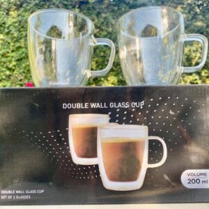 Double walled glass mugs set of 2 v3