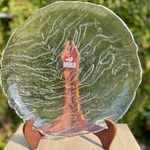 Leaf Pattern Heavy Glass Platter