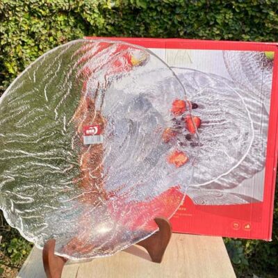 Leaf Pattern Heavy Glass Platter v2