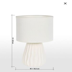 White Ceramic Textured Table Lamp 2