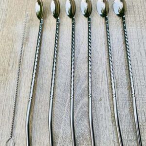 silver straw spoons with brush v2