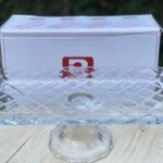 Rectangle Glass Platter With Glass Stand