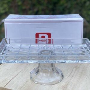 Rectangle Glass Platter With Glass Stand v2