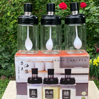 Glass Spice Jars With Spoons Set Of 3 v3
