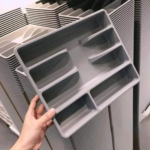 IKEAR Multi Section Kitchen Drawer Organizer – Sleek Utensil Tray v2