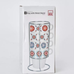 Majestic Mosaic Mug Set with Metal Stand – 4 Piece v4