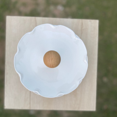 Porcelain Pastry Stand With Wooden Knob 2 Tier v2