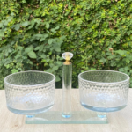 Twin Glass Bowl Set With Crystal Handle