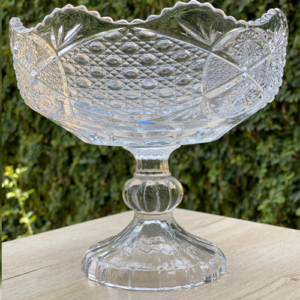 Vintage Inspired Crystal Glass Footed Bowl