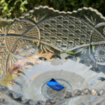 Vintage Inspired Crystal Glass Footed Bowl v2