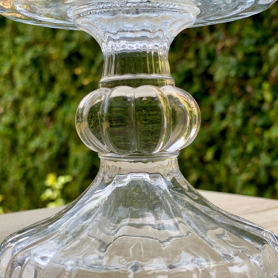 Vintage Inspired Crystal Glass Footed Bowl v3