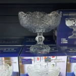 Vintage Inspired Crystal Glass Footed Bowl v4