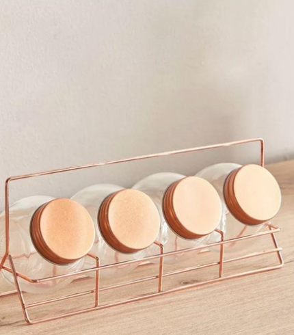 Home box Essential 5 Piece Glass Spice Rack Set v2