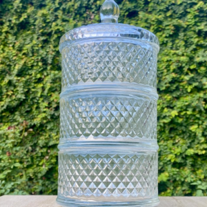 Stackable Crystal Glass Candy Jar – 4 Piece Set