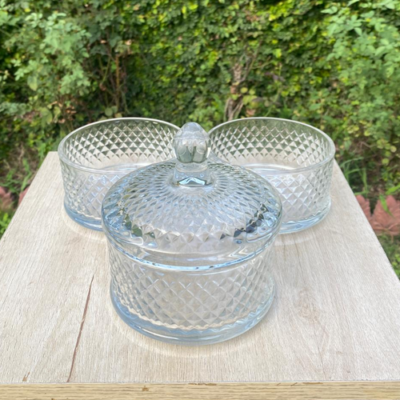 Stackable Crystal Glass Candy Jar – 4 Piece Set v3