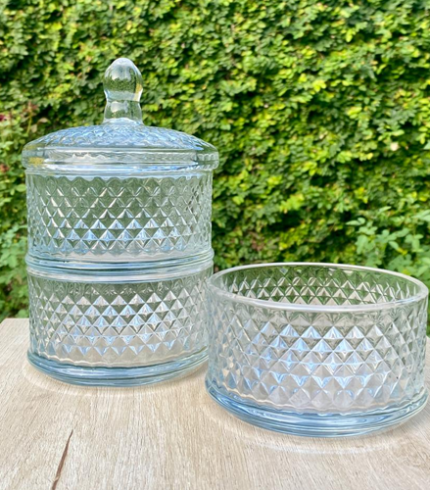 Stackable Crystal Glass Candy Jar – 4 Piece Set v4