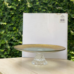 Golden Textured Glass Pedestal Stand v3